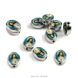 10*8 mm Oval Catholic Beads Sacred Heart John Paul II