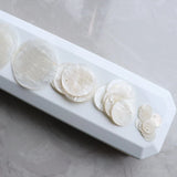 100Pcs Mirror Freshwater Shell Flat Round Beads Charms DIY Chandelier Jewelry