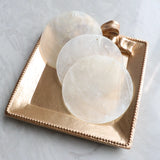 100Pcs Mirror Freshwater Shell Flat Round Beads Charms DIY Chandelier Jewelry
