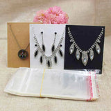 100pcs Thank You Necklace Display Cards with Plastic Bags