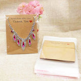 100pcs Thank You Necklace Display Cards with Plastic Bags
