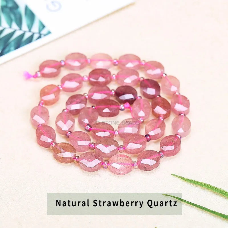 10*8mm Faceted Strawberry Quartz Beads for Jewelry Making