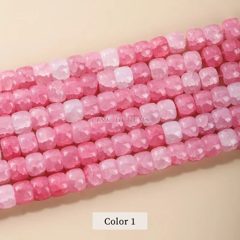 10*8mm Natural Stone Popcorn Glass Beads Rondelle Spacer For Jewelry Making