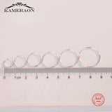 10-90mm Sterling Silver Hoop Earrings Men Women Party Jewelry