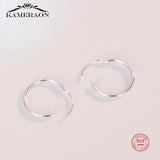 10-90mm Sterling Silver Hoop Earrings Men Women Party Jewelry