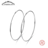 10-90mm Sterling Silver Hoop Earrings Men Women Party Jewelry
