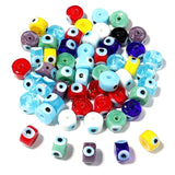 10-90pcs Eye Lampwork Glass Beads Colorful Spacer Beads Jewelry Making DIY