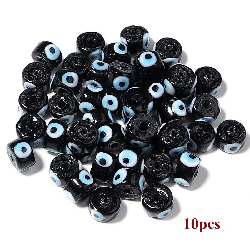 10-90pcs Eye Lampwork Glass Beads Colorful Spacer Beads Jewelry Making DIY