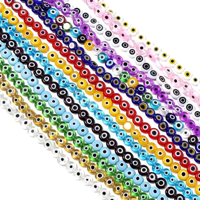 10-90pcs Eye Lampwork Glass Beads Colorful Spacer Beads Jewelry Making DIY