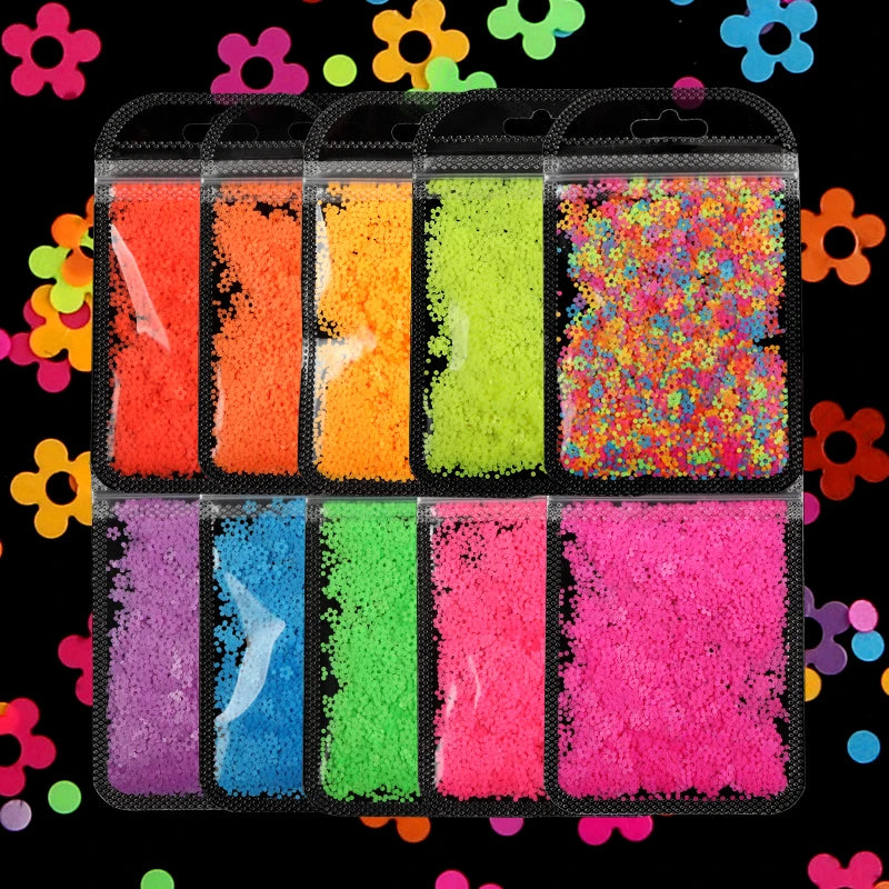 10 Bags Plum Flower Sequins Epoxy Resin Glitter DIY Accessories