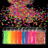 10 Bags Glitter Resin Fillings Fluorescence Round Sequins Nail Art Decor