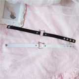 Japanese Cat Leather Necklace Heart Choker Gothic Women Jewelry Gift