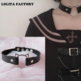 Japanese Cat Leather Necklace Heart Choker Gothic Women Jewelry Gift