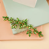 Bride Crystal Hair Comb Silver Red Bridal Headpiece Rhinestone Accessory