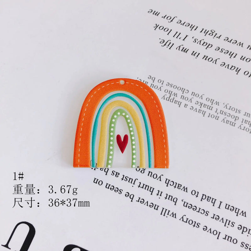 10 Colors Rainbow Cloud Resin Necklace Pendant Charms 40pcs