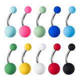 10 Colors Belly Piercing Navel Ring Rubber Painting Ball Stainless Steel