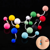 10 Colors Belly Piercing Navel Ring Rubber Painting Ball Stainless Steel