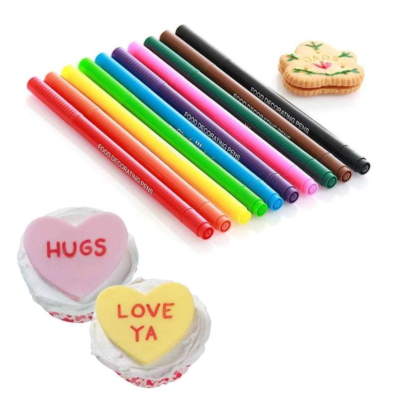 10 Edible Ink Markers for Cookies Resin Coloring Pens