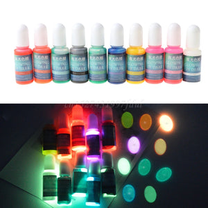 10 Colors Glow in Dark Epoxy Resin Pigment Luminous Colorant for Jewelry Making