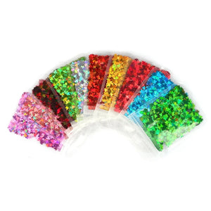 10 Colors Nail Art Fluorescent Sequins Holographic Glitter Flakes