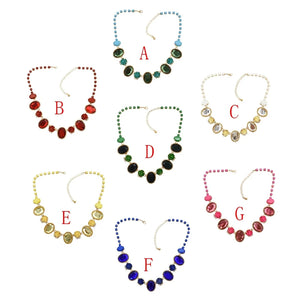 10 Colors Rhinestone Collar Acrylic Stone Lovely Flowers Choker Necklaces