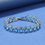 10-Colors Oval Charm Chain Bracelet Adjustable 17.5+3 CM Jewelry Women