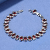10-Colors Oval Charm Chain Bracelet Adjustable 17.5+3 CM Jewelry Women