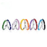 Rainbow Enamel CZ Engage Eternity Stackable Rings Women Jewelry Gift