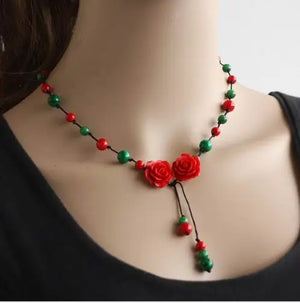 10 Designs Lapis Collection Ethnic Necklace Vintgae Jewelry Rose Necklace Red