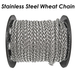10 Feet Stainless Steel Braid Franco Chain for Jewelry Making