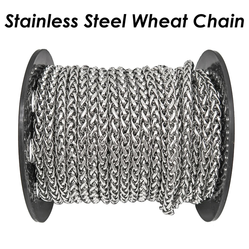 10 Feet Stainless Steel Braid Franco Chain for Jewelry Making
