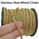 10 Feet Stainless Steel Braid Franco Chain for Jewelry Making