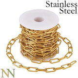 10' Stainless Steel Paper Clip Chain Necklace Jewelry Making