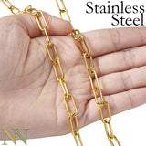 10' Stainless Steel Paper Clip Chain Necklace Jewelry Making