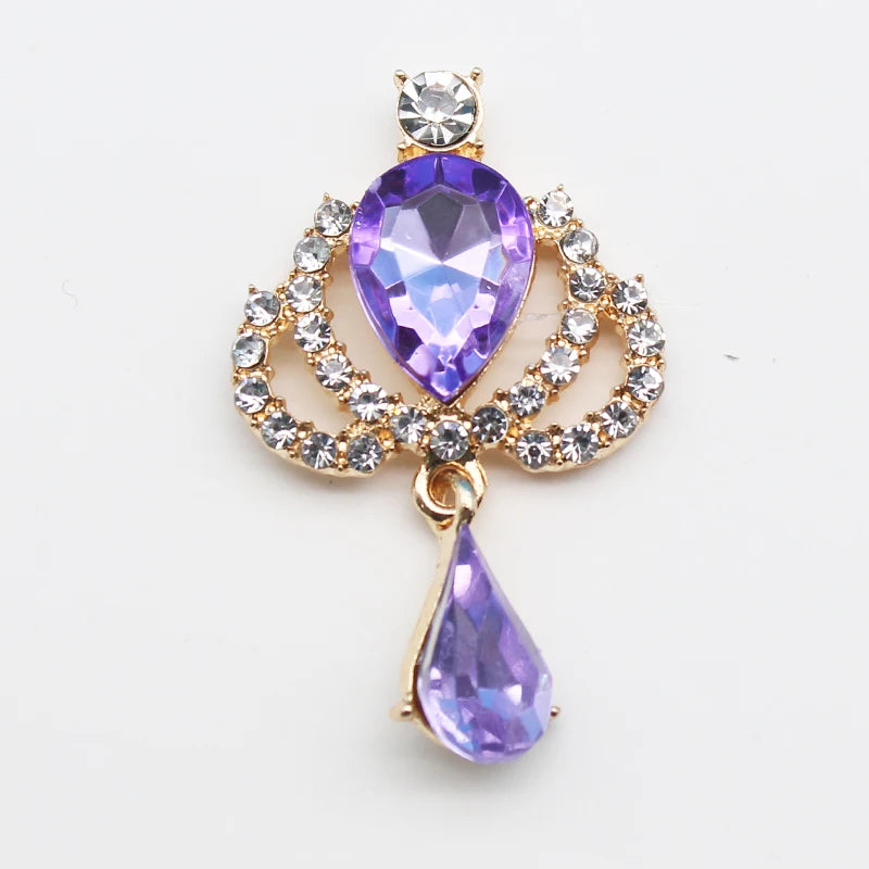 Crown Drop Acrylic Pendant DIY Costume Decorative Lady Brooch