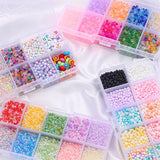 10 Grid High Frosted Glass Bead Letter Beads Set DIY Bracelet Necklace