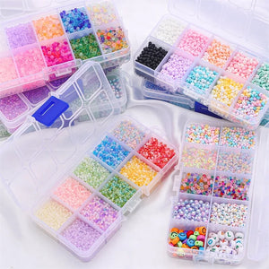10 Grid High Frosted Glass Bead Letter Beads Set DIY Bracelet Necklace