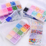 10 Grid High Frosted Glass Bead Letter Beads Set DIY Bracelet Necklace