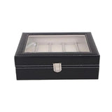 Wooden Wristwatch Display Case Storage Organizer - 10 Grids Classy Holder