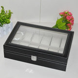 Wooden Wristwatch Display Case Storage Organizer - 10 Grids Classy Holder