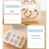 10 Grids Jewelry Storage Box Double Sided Clear Container Rectangle Case
