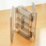 10 Grids Jewelry Storage Box Double Sided Clear Container Rectangle Case