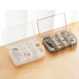 10 Grids Jewelry Storage Box Double Sided Clear Container Rectangle Case