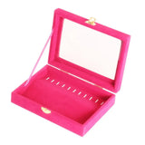 10 Hooks Velvet Glass Jewelry Box Pendant Necklace Display Organizer