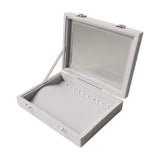 10 Hooks Velvet Glass Jewelry Box Pendant Necklace Display Organizer