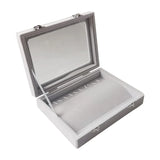 10 Hooks Velvet Glass Jewelry Box Pendant Necklace Display Organizer