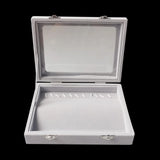 10 Hooks Velvet Glass Jewelry Box Pendant Necklace Display Organizer