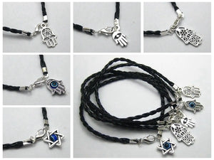 Kabbalah Hamsa Hand Good Luck Leather Bracelet