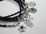 Kabbalah Hamsa Hand Good Luck Leather Bracelet