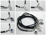 Kabbalah Hamsa Hand Good Luck Leather Bracelet